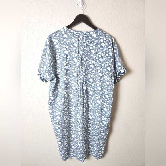 Faherty Gemina Linen Blend Shift Dress Indigo Echo Floral Size XL - Picture 4 of 8